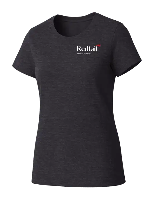 Womens Seriously Soft Heathered Charcoal T-Shirt w/Redtail Logo