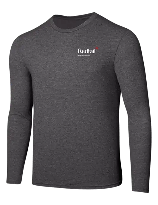 Seriously Soft Heathered Charcoal Long Sleeve T-Shirt w/Redtail Logo