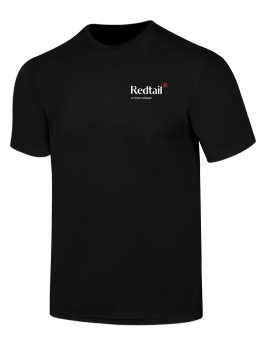 Simply Soft Black 4.5oz  Poly/Combed Ring Spun Cotton T-Shirt w/Redtail Logo
