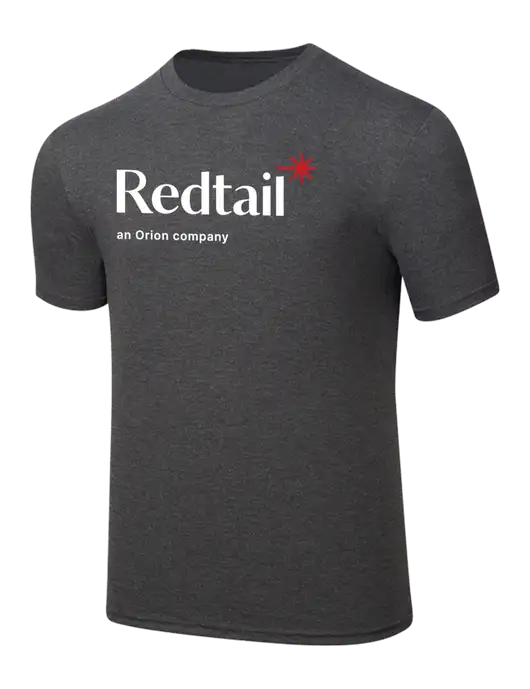 Simply Soft Heathered Charcoal 4.5oz  Poly/Combed Ring Spun Cotton T-Shirt w/Redtail Logo