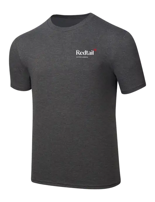 Simply Soft Heathered Charcoal 4.5oz  Poly/Combed Ring Spun Cotton T-Shirt w/Redtail Logo