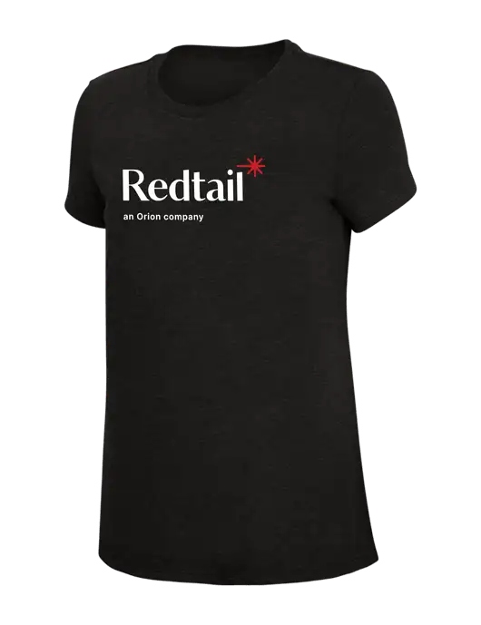 Womens Simply Soft Black 4.5oz Poly/Combed Ring Spun Cotton T-Shirt w/Redtail Logo
