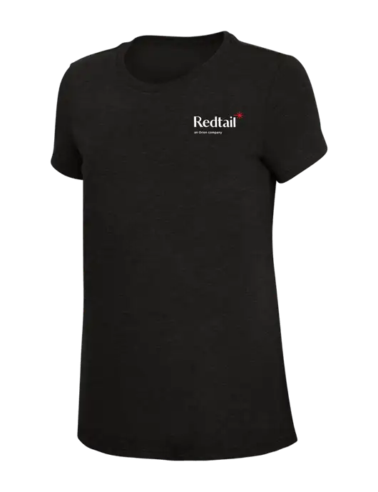Womens Simply Soft Black 4.5oz Poly/Combed Ring Spun Cotton T-Shirt w/Redtail Logo