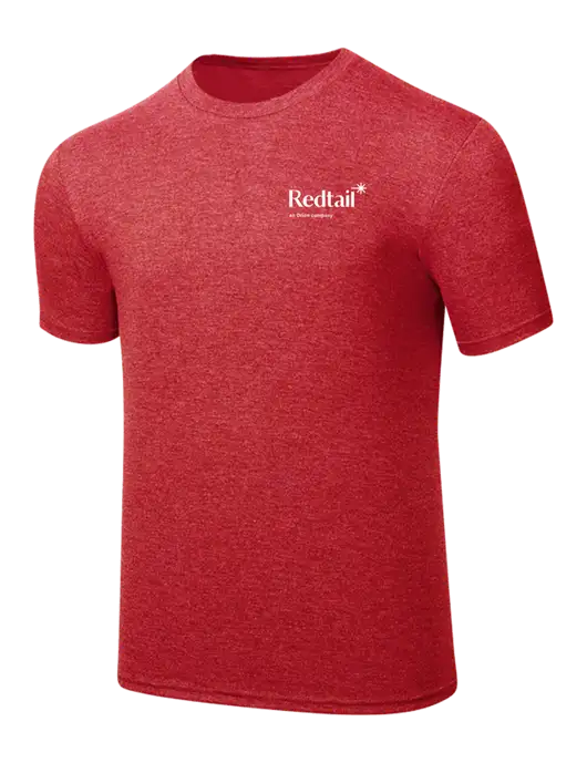 Simply Soft Red Frost 4.5oz  Poly/Combed Ring Spun Cotton T-Shirt w/Redtail Logo