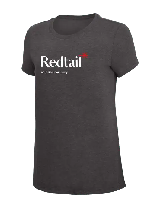 Womens Simply Soft Heather Charcoal 4.5oz  Poly/Combed Ring Spun Cotton T-Shirt w/Redtail Logo