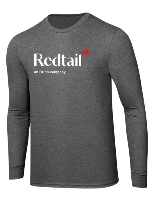 Simply Soft Long Sleeve Medium Grey Frost 4.5 oz, Poly/Combed Ring Spun Cotton T-Shirt w/Redtail Logo