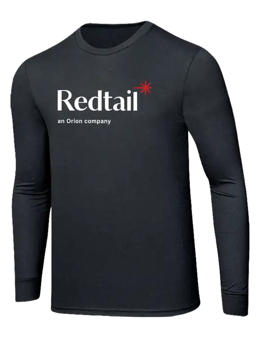 Simply Soft Long Sleeve Black Frost 4.5 oz, Poly/Combed Ring Spun Cotton T-Shirt w/Redtail Logo