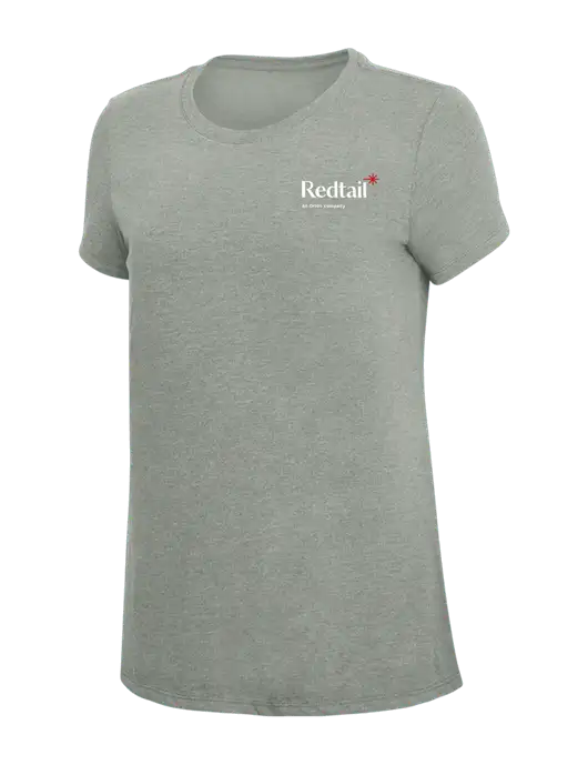 Womens Simply Soft Grey Frost 4.5oz  Poly/Combed Ring Spun Cotton T-Shirt w/Redtail Logo