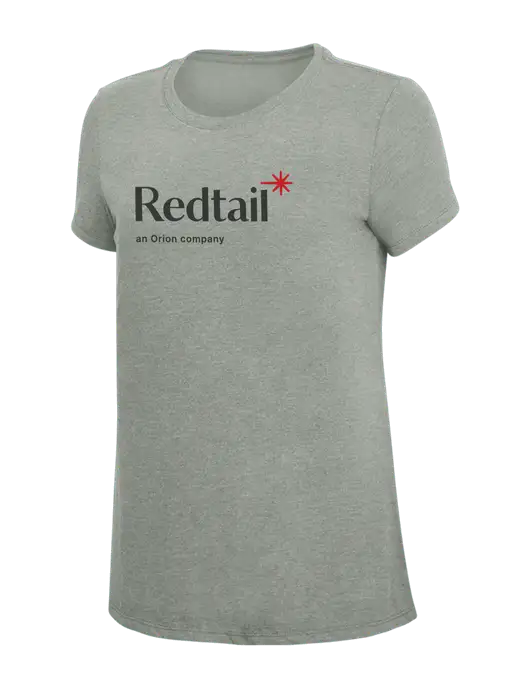 Womens Simply Soft Grey Frost 4.5oz  Poly/Combed Ring Spun Cotton T-Shirt w/Redtail Logo