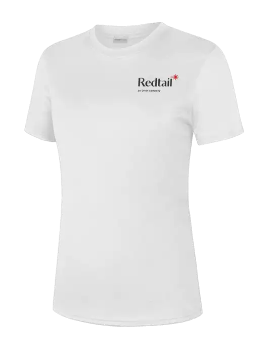  Womens White PosiCharge Competitor Tee w/Redtail Logo