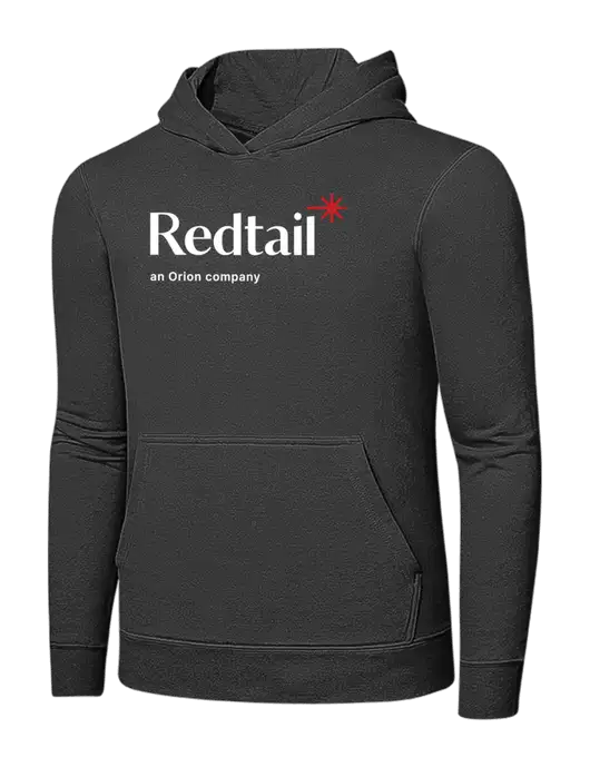 Charcoal 7.8 oz Ring Spun Hooded Sweatshirt w/Redtail Logo