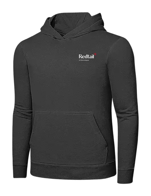 Charcoal 7.8 oz Ring Spun Hooded Sweatshirt w/Redtail Logo