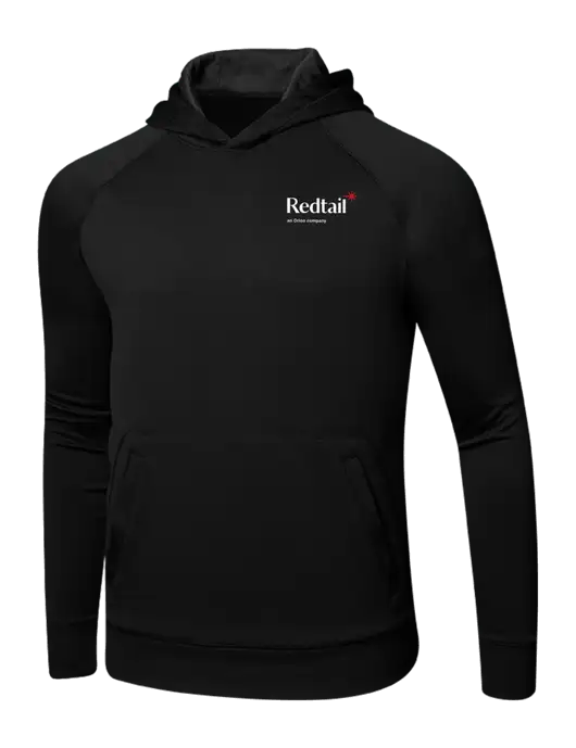 Tech Black Fleece Hooded Sweatshirt w/Redtail Logo