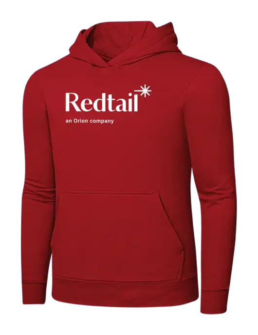 Bright Red 8.5 oz Ring Spun Hooded Sweatshirt w/Redtail Logo