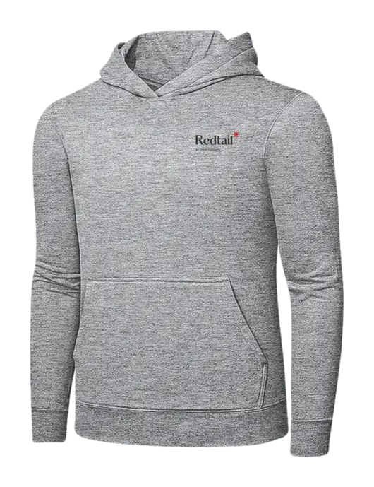 Light Grey Heather 7.8 oz Ring Spun Hooded Sweatshirt w/Redtail Logo