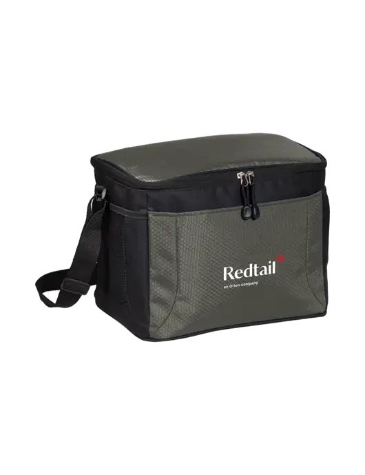 12 Can Grey/Black Cube Cooler w/Redtail Logo
