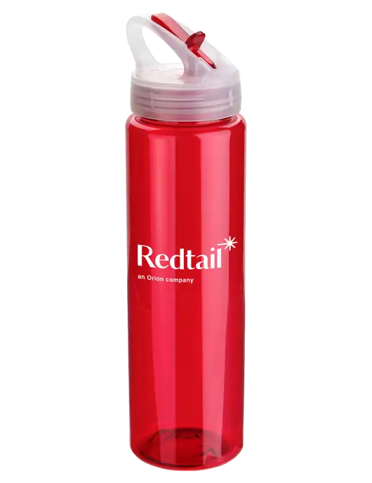 Buddy Red 32 oz PET Bottle with Flip Lid w/Redtail Logo
