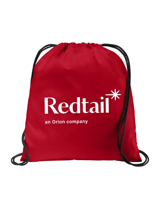 Drawstring True Red Cinch Pack w/Redtail Logo