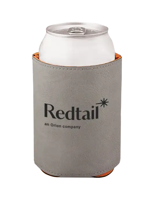 Grey Leatherette Beverage Holder w/Redtail Logo