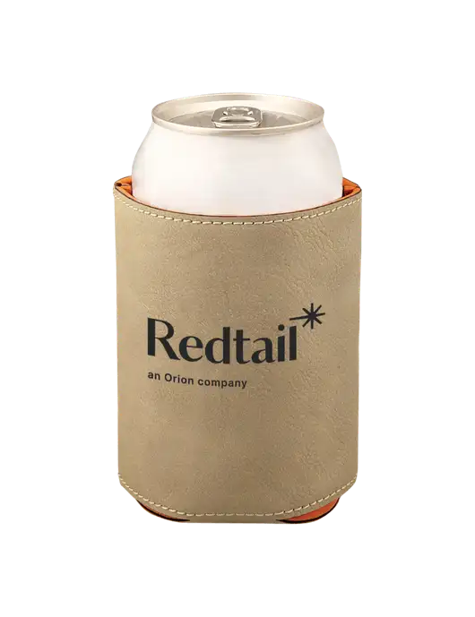 Tan Leatherette Beverage Holder w/Redtail Logo