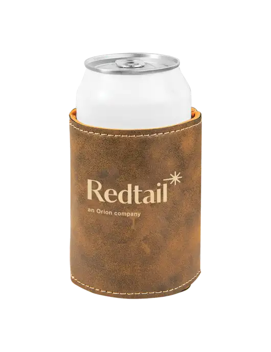 Rustic Leatherette Beverage Holder w/Redtail Logo