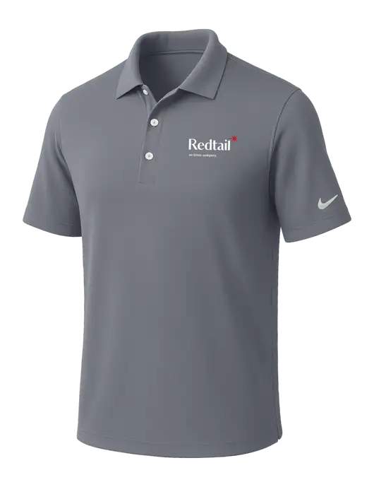 NIKE Medium Grey Dri-Fit Micro Pique Polo w/Redtail Logo