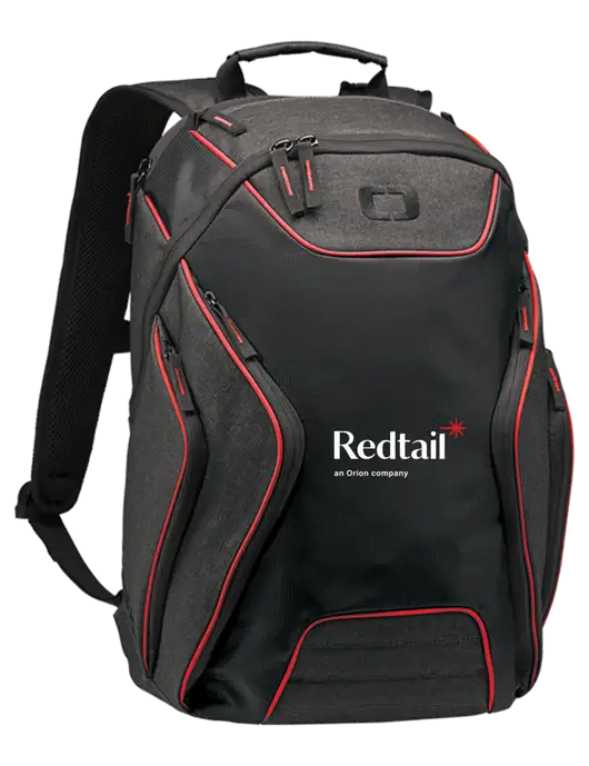 OGIO Red/Heather Grey Hatch Laptop Backpack
 w/Redtail Logo