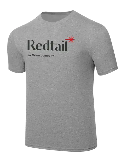 Simply Soft Heathered Light Grey 4.5oz  Poly/Combed Ring Spun Cotton T-Shirt w/Redtail Logo