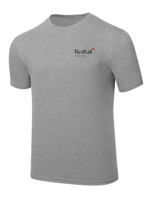 Simply Soft Heathered Light Grey 4.5oz  Poly/Combed Ring Spun Cotton T-Shirt w/Redtail Logo