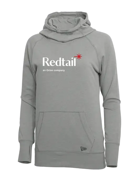 New Era Shadow Grey Heather Womens Tri-Blend Fleece Pullover Hoodie w/Redtail Logo