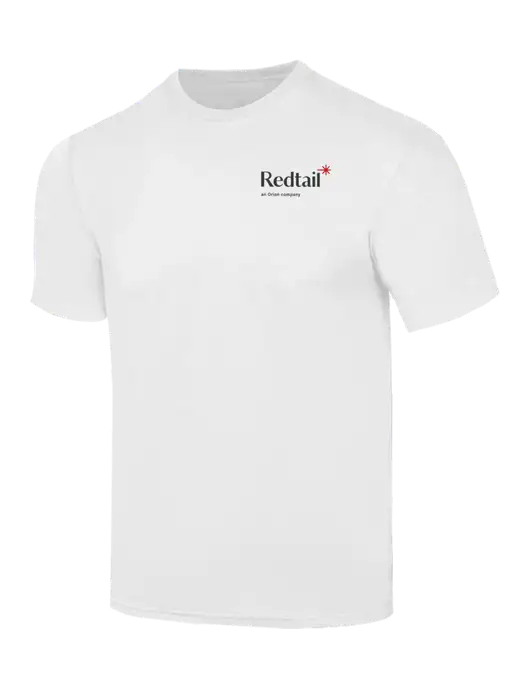 Simply Soft White 4.5oz  Poly/Combed Ring Spun Cotton T-Shirt w/Redtail Logo