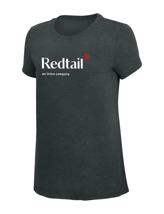 Womens Simply Soft Black Frost 4.5oz Poly/Combed Ring Spun Cotton T-Shirt w/Redtail Logo