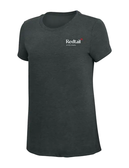 Womens Simply Soft Black Frost 4.5oz Poly/Combed Ring Spun Cotton T-Shirt w/Redtail Logo