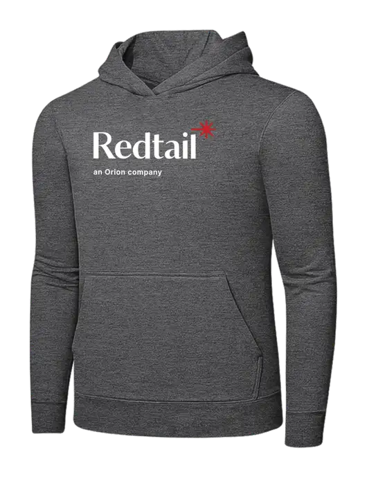 Graphite Heather 7.8. oz Ring Spun Hooded Sweatshirt w/Redtail Logo