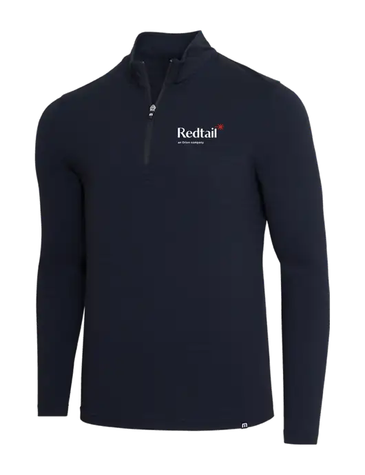 TravisMathew Black Crestview 1/4 Zip w/Redtail Logo
