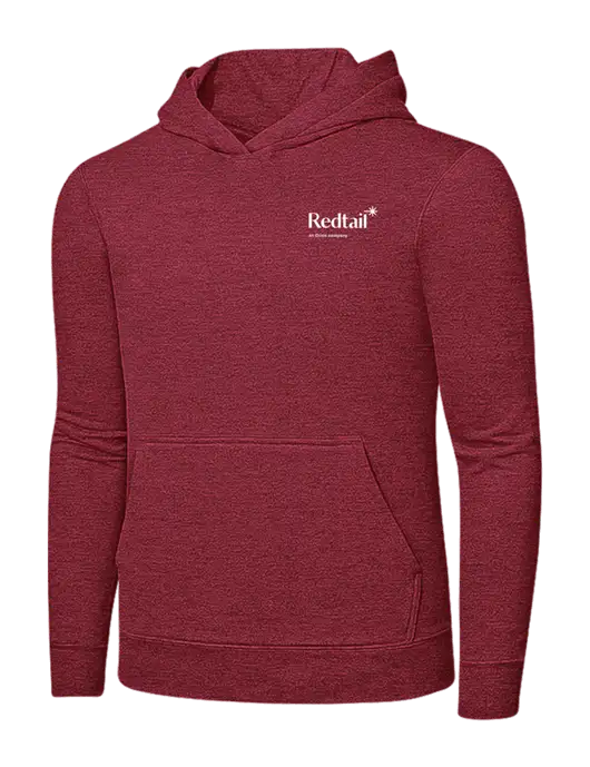 Heather Red 7.8 oz Ring Spun Hooded Sweatshirt w/Redtail Logo
