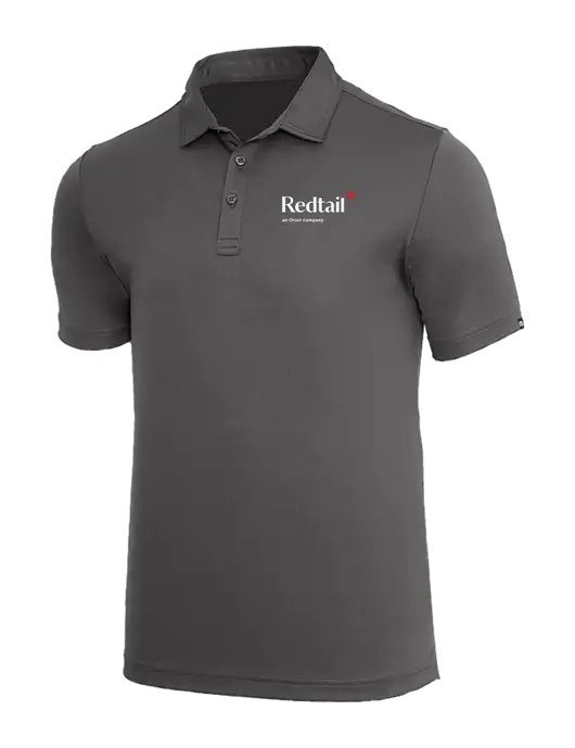 TravisMathew Med Dark Grey Coto Performance Polo w/Redtail Logo