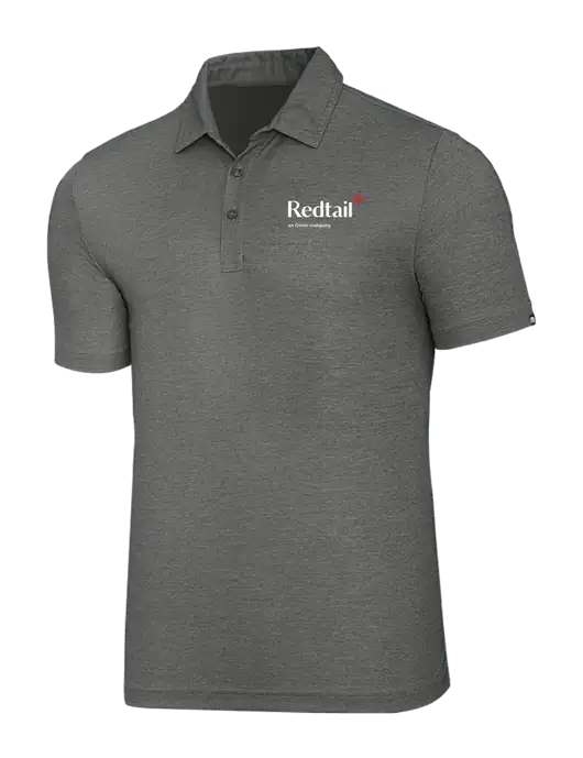 TravisMathew Grey Heather Oceanside Polo w/Redtail Logo