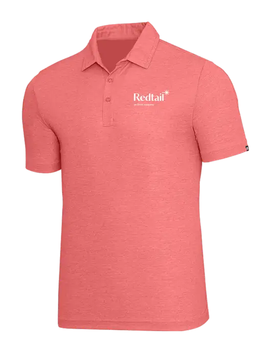 TravisMathew Red Heather Oceanside Polo w/Redtail Logo