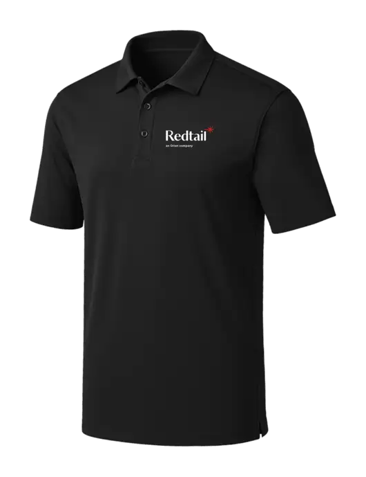 Black Silk Touch Performance Polo w/Redtail Logo