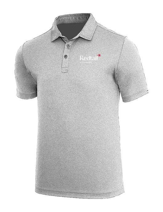 TravisMathew Medium Grey Heather Coto Performance Polo w/Redtail Logo
