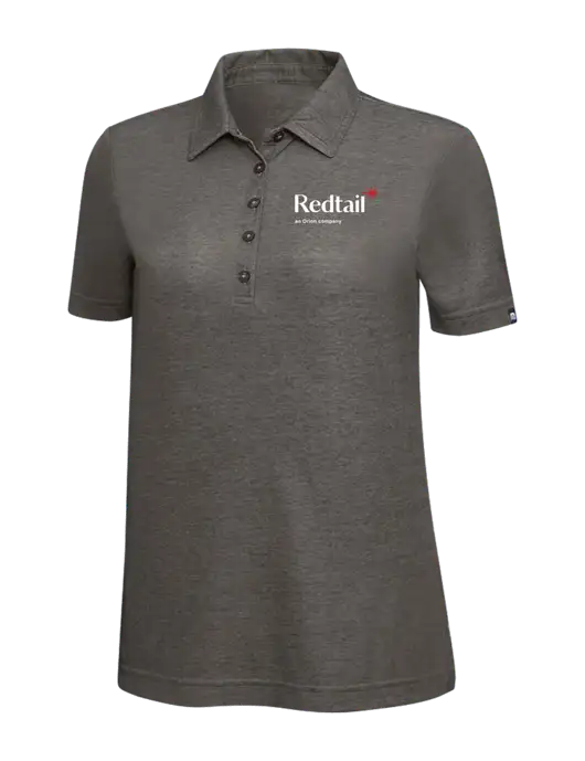 TravisMathew Black Heather Womens Oceanside Polo w/Redtail Logo