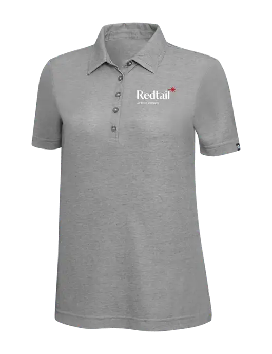 TravisMathew Grey Heather Womens Oceanside Polo w/Redtail Logo