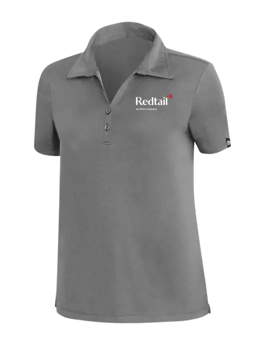 TravisMathew Med Dark Grey Womens Coto Performance Polo w/Redtail Logo