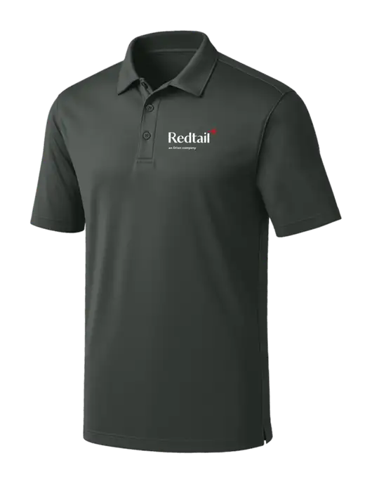 Dark Grey Silk Touch Performance Polo w/Redtail Logo