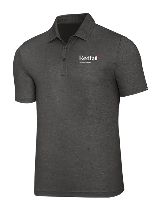 TravisMathew Black Heather Oceanside Polo w/Redtail Logo