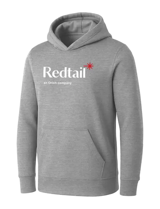 Womens Light Grey Heather Core Fleece Pullover Hooded Sweatshirt w/Redtail Logo