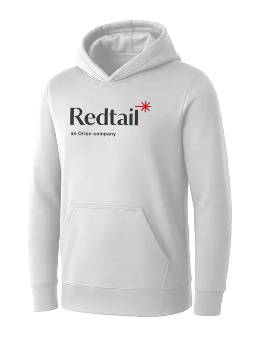 Womens White Core Fleece Pullover Hooded Sweatshirt w/Redtail Logo