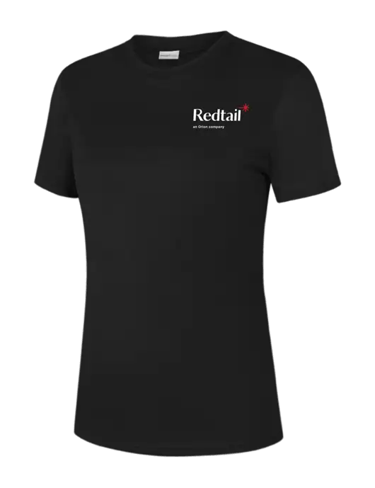  Womens Black PosiCharge Competitor Tee w/Redtail Logo