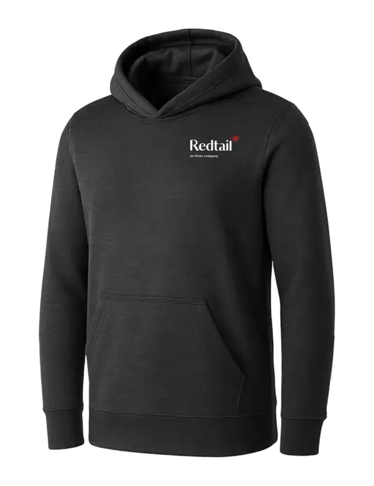 Womens Dark Grey Heather Core Fleece Pullover Hooded Sweatshirt w/Redtail Logo